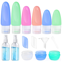 POLENTAT 17 Pcs Silicone Travel Bottles for Toiletries, TSA Approved Travel Size - £16.43 GBP