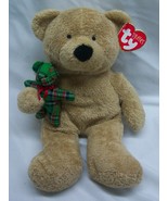 TY Pluffies SOFT BEARY MERRY TEDDY BEAR W/ TOY 10&quot; Plush Stuffed Animal ... - $19.80
