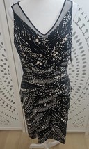 NWT Adrianna Papell Black and White Sleeveless Aztec Dress Size 10 - $59.00