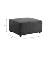 Silvester Ottoman, Gray Fabric - $329.65 CAD