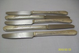 Silver Plate Flat Ware Qty 5 Butter Knifes Floral Sl &amp; GL Rogers Co 1938 - $9.95