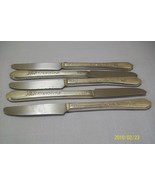 Silver Plate Flat Ware Qty 5 Butter Knifes Floral Sl &amp; GL Rogers Co 1938 - £7.94 GBP