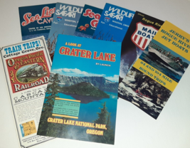 Vtg 1970s Oregon Travel Brochures Crater Lake Sea Lion Caves Wildlife Safari - £11.48 GBP