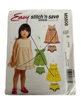 McCalls Sewing Pattern M5606 Easy Toddlers Children Top Dress Panties Sz... - $5.99