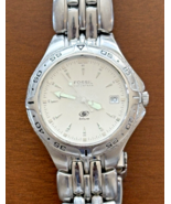 Vintage Fossil Blue (AM-3619) Stainless Steel Unisex Watch - NON-WORKING... - €8,51 EUR