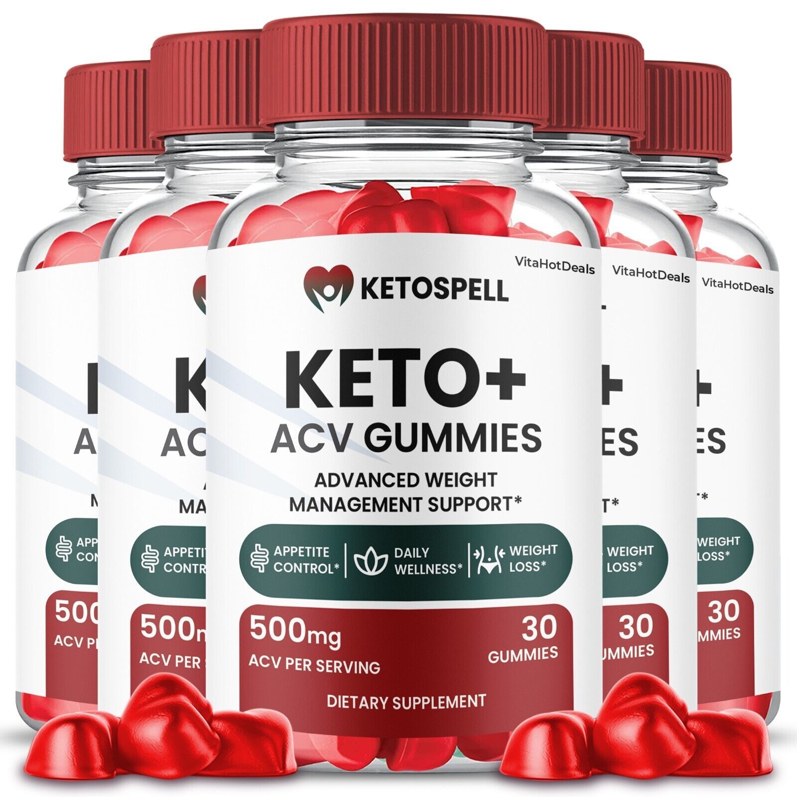 5 Pack Keto Spell ACV Gummies KetoSpell Gummies Max Strength Supplement