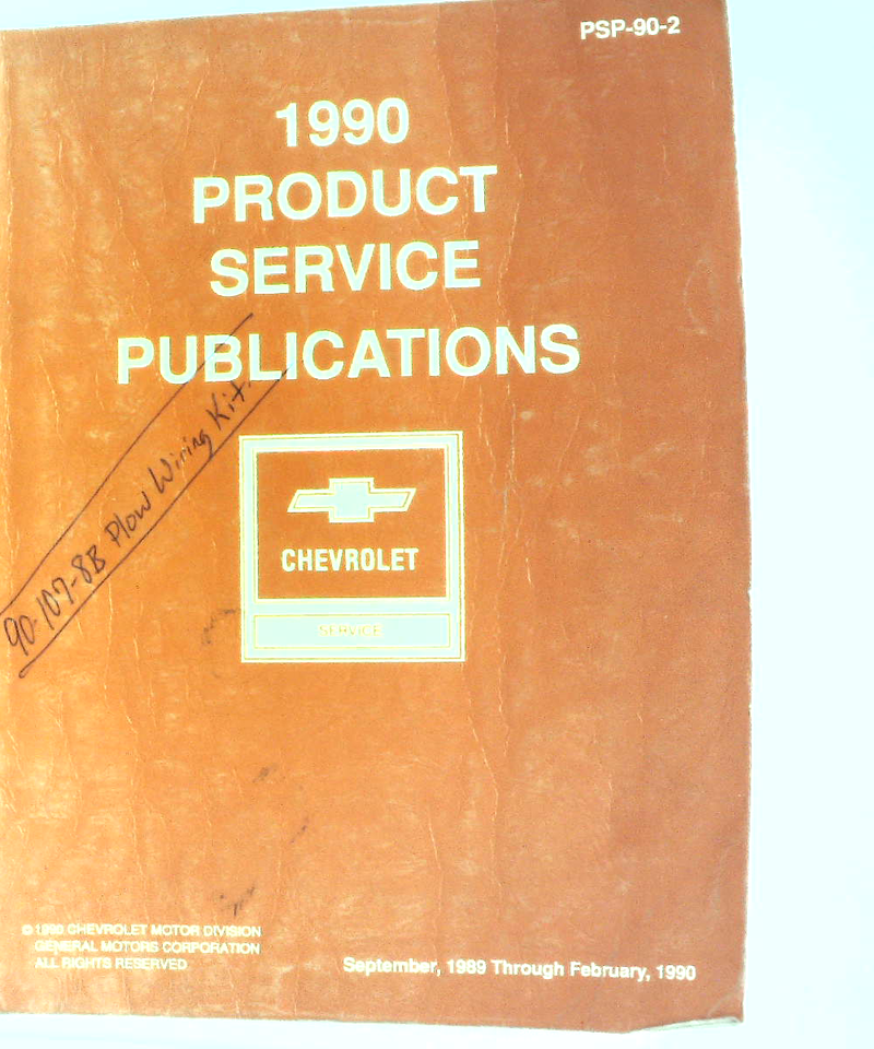 Primary image for 1990 Chevrolet Product Service Publications Septermber 1989-Febrary 1990