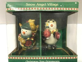 DEBBIE MUMM Set of 2 Snowman Angel Christmas Tree Ornaments - £15.96 GBP