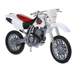 Honda XR400R White/ Red Motorcycle Model, Motormax Scale 1:18 - £31.44 GBP