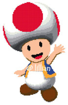 New Super Mario ~ Red Toad Waving Counted Cross Stitch Pattern - £3.13 GBP