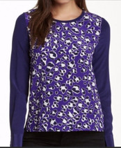 Diane Von Furstenberg Purple Abstract Print Blouse 100% Silk - £13.95 GBP