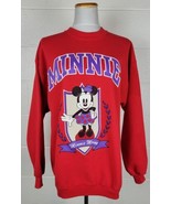 Vintage Hanes Heavyweight Red Sweatshirt Disney Minnie Mouse USA Large - £17.76 GBP