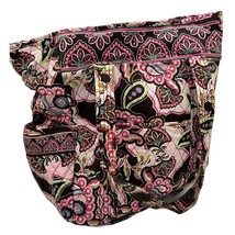 tonya lee design quilted cotton pink/brown hobo tote bag 17 x 15 inches - $568.29 MXN