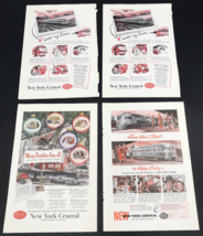Lot of Four (4) Vintage 1950s NYC New York Central Christmas Print Ad 6.5&quot; x 10&quot; - £11.12 GBP