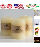 Classic Dripless Pillar Candle Set - 3&quot; x 4&quot; Ivory for Weddings &amp; Christmas - $64.33 CAD