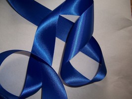 30 Yds 1 1/2" Width Sapphire Blue Dbl Faced Satin Ribbon Trim Jackets, Crafts - $12.75