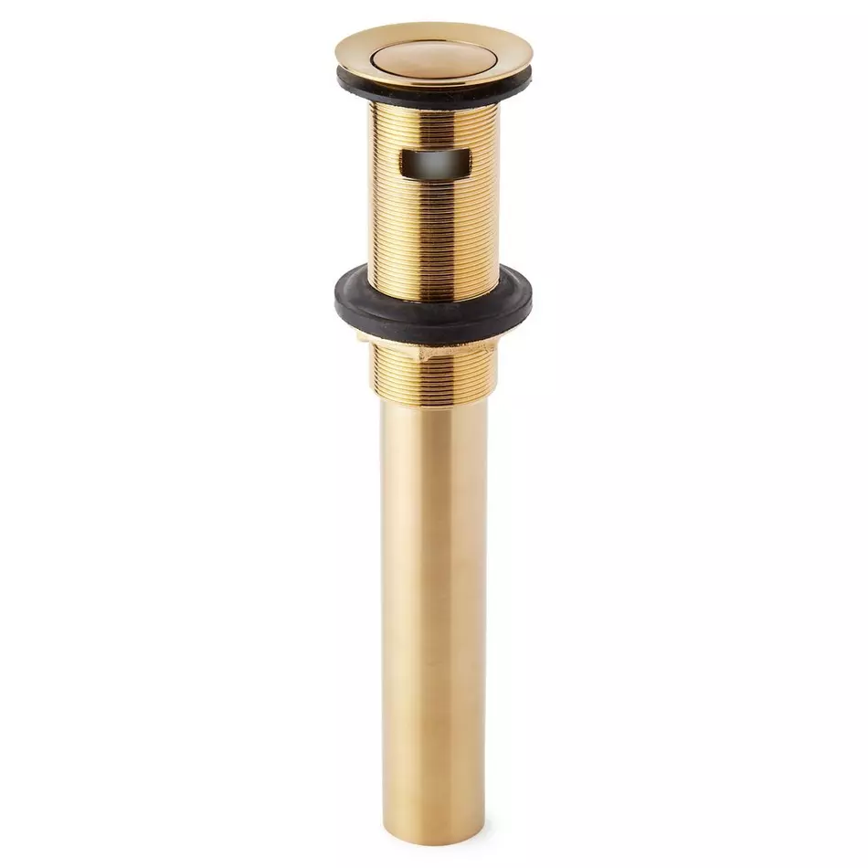 Signature Hardware 439788 Extended Pop-Up Bathroom Drain, Overflow -Brushed Gold - £36.58 GBP