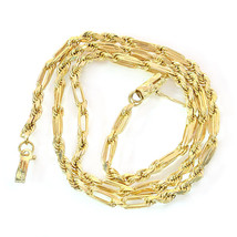 14K Yellow Gold Rope Figaro 18 Inch Chain 15.9 Grams - £806.01 GBP