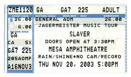 Slayer Concert Ticket Stub November 20 2003 Mesa Arizona - £11.67 GBP