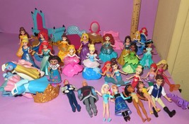 Huge Disney Princess Magiclip Magic Royal Clips Polly Elsa Belle Doll Dress Lot - £39.33 GBP