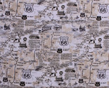 Cotton Vintage Route 66 Map Newspaper Print Travel Fabric Print BTY D578.31 - $14.95