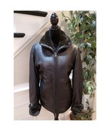 Columbia Leather Jacket Women’s M Black Faux Fur Lined Zip Winter Coat Warm - $148.94 CAD