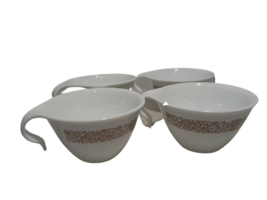 Corelle Woodland Brown Coffee Tea Cup Hook Handle Set Of 4 Vtg 1970s Corning - $9.70