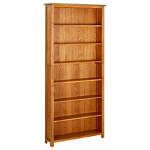 7-Tier Bookcase 90x22.5x200 cm Solid Oak Wood - £194.28 GBP