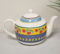 Vintage Vista Alegre Portugal Cherry Fruit Pattern Porcelain Teapot - $17.09