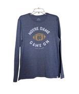 Life Is Good Mens Notre Dame T Shirt Sz M Heather Blue Game On Long Slee... - £11.77 GBP