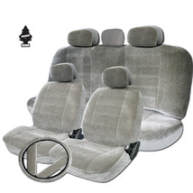 For Honda Auto Car Truck Seat Proctor Covers Full Set Front Rear Grey Velour - £38.51 GBP