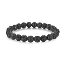 Natural Lava Stone Beaded Bracelet for Men Bead Tibetan Buddha Bangle chakra Dif - £13.93 GBP