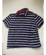 Vineyard Vines Size XL Polo Shirt Stripes Blue White Cotton Spandex Casual  - £23.67 GBP