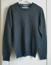New Men&#39;s IKE Behar Cotton Long Sleeves Navy V Neck Pullover Sweater S M... - £10.08 GBP