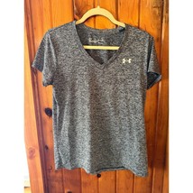 Under Armour Women&#39;s V-Neck Athletic T-Shirt Heather Gray Size Medium - $25.00