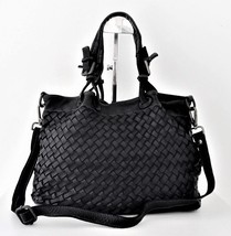  Soft Woven Leather Tote Woven Italian Handbag,Leather Bag,Woven Leather... - $210.00