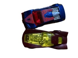 2011 Hot Wheels Red Diecast Hammerhead Car W/ Flames &amp; Spider-Man Blue 1/64 - $9.89