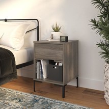 Rolland Modern Wood Nightstand - Bedroom Furniture with Storage - $54.99