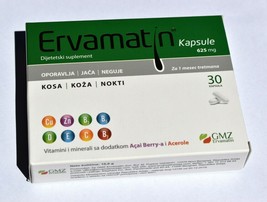Ervamatin 30 Capsule 625mg anti hair loss, skin and nails one month pack NEW!!! - £19.34 GBP