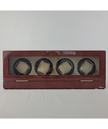 Belocia Four 4 Watch Winder Case Wood Finish Manual Key Excellent Workin... - $150.00