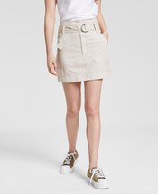 Calvin Klein Jeans Women&#39;s Cotton Belted Cargo Skirt Beige XL B4HP - $19.95