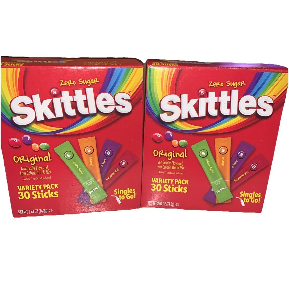 2 PC Skittles Singles To Go Variety Pack Zero Sugar,30 Powdered Drink Mi... - $17.70