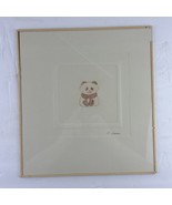 Vintage Embossed Etching of Panda, 12x11 Signed - $14.01