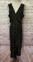 Beachlunchlounge Midi Dress Women XL Anais Jungle Leopard Cheetah Fit Fl... - $39.00