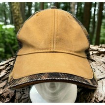 Camo Mesh Adjustable Hat Cap Brown Solid with Camo Trim - £7.82 GBP