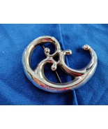 Large 925 Sterling Silver Taxco Mexico Scroll Brooch Pin Free Shipping - $1,289.81 MXN