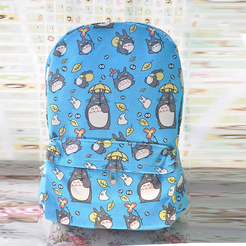 New Arrival My Neighbor Cat  Bookbag Canvas Backpack Ruack Blue School  Bags Moc - £95.06 GBP