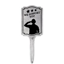 We Support You Soldiers Military Metal Garden Plant Pick Marker Label Ma... - $15.98
