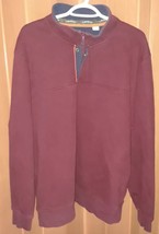 Orvis Men&#39;s Signature 1/4 Zip Fleece Lined Pullover SIZE XL Burgundy Blue Bin E1 - £8.98 GBP