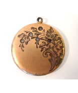 Antique RBM ATRICE 1874 Gold Filled Engraved Round Locket With Rhinestones - $94.00